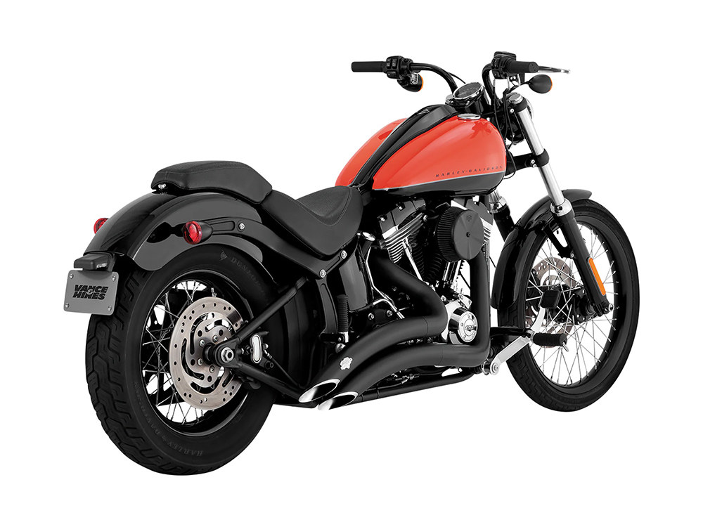 Big Radius Exhaust - Black. Fits Softail 1986-2017 Non-240 Tyre Models Vance and Hines - Image 2
