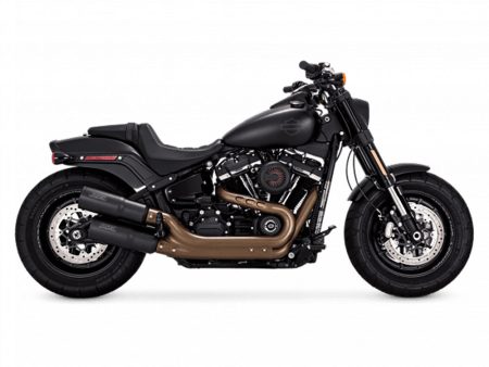 Hi-Output Slip-On Mufflers - Black. Fits Fat Bob 2018-2024 Vance and Hines