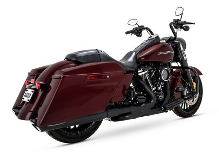 4in. Twin Slash Round Slip-On Mufflers - Black. Fits Touring 2017up Vance and Hines