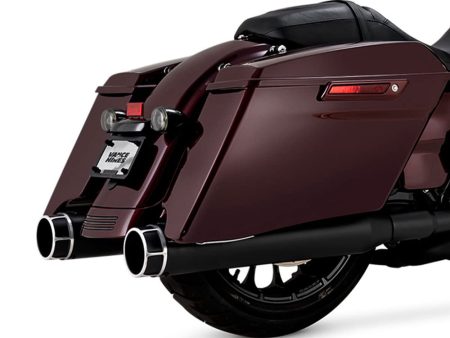 4.5in. Torquer 450 Slip-On Mufflers - Black with Black Machine End Caps. Fits Touring 2017up Vance and Hines