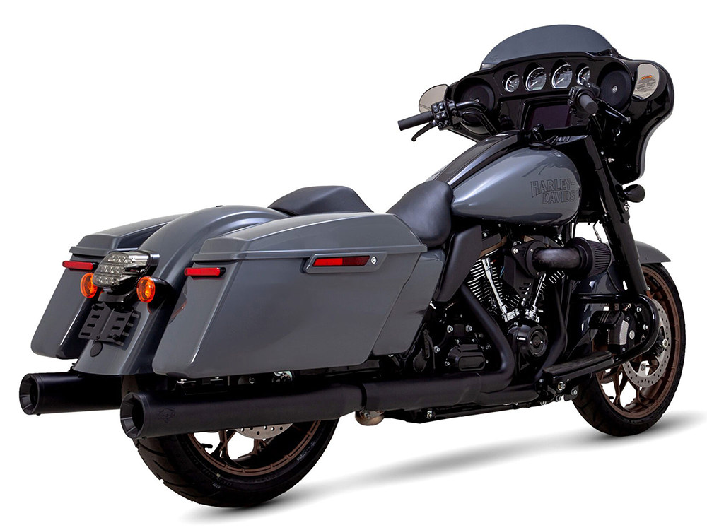 4in. Eliminator 400 Slip-On Mufflers - Black. Fits Touring 2017up Vance and Hines