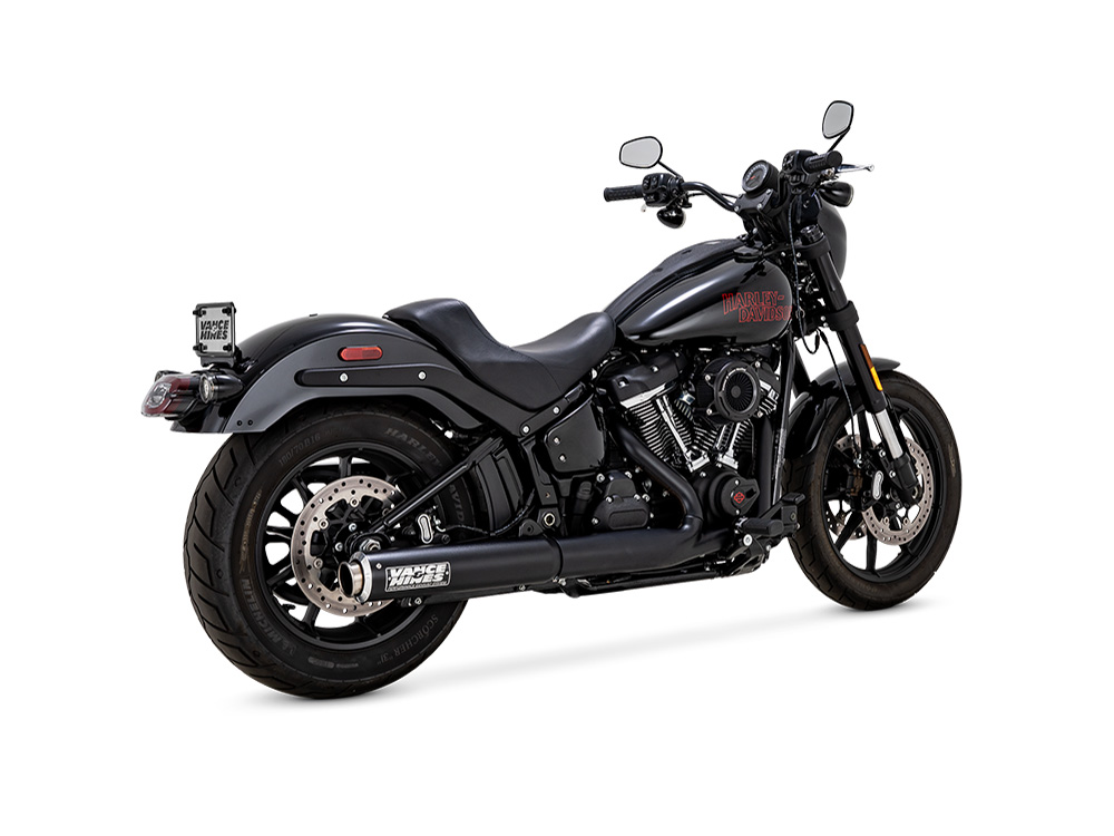 4in. Supersport Slip-On Muffler - Black. Fits Softail Street Bob, Low Rider S, Low Rider ST & Heritage 2025up Vance and Hines