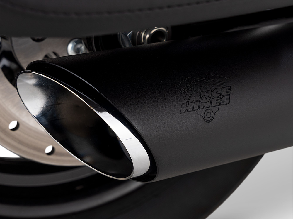 4in. Twin Slash Slip-On Muffler - Black. Fits Softail Street Bob, Low Rider S, Low Rider ST & Heritage 2025up Vance and Hines - Image 3