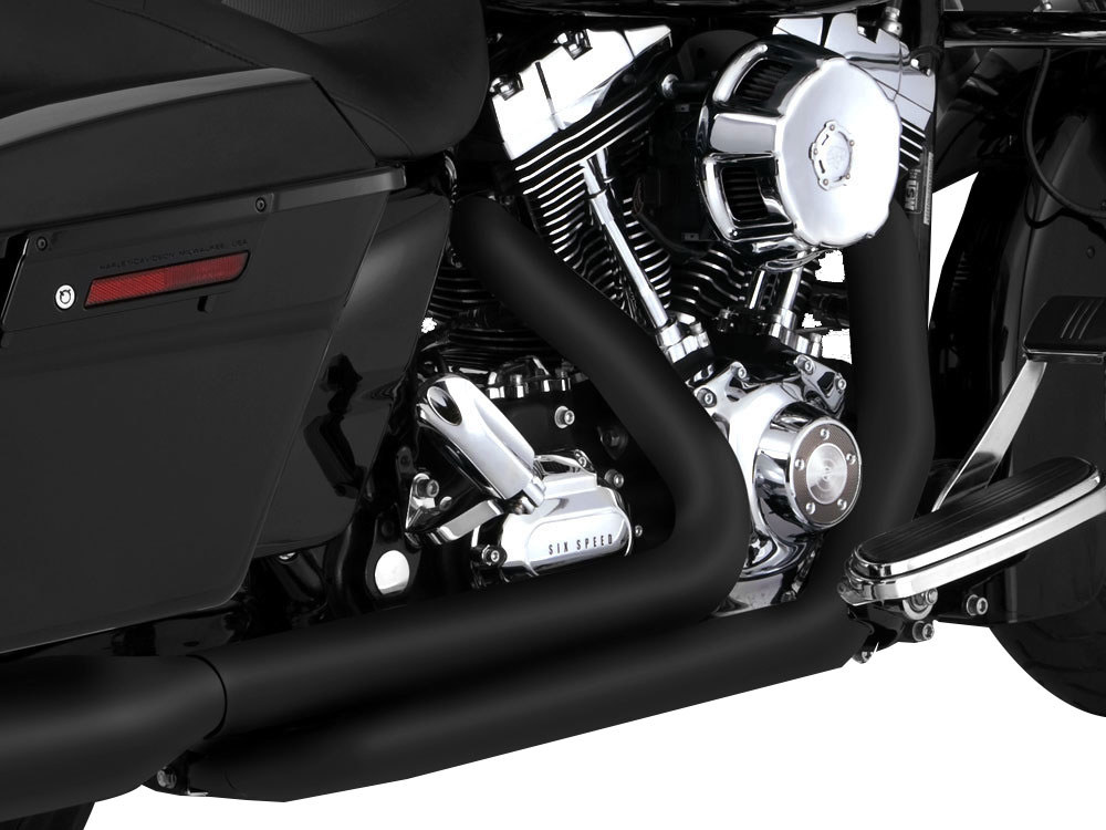 Dresser Duals, Right Side Tuck & Under Headers - Black. Fits Touring 2009-2016 Vance and Hines - Image 2