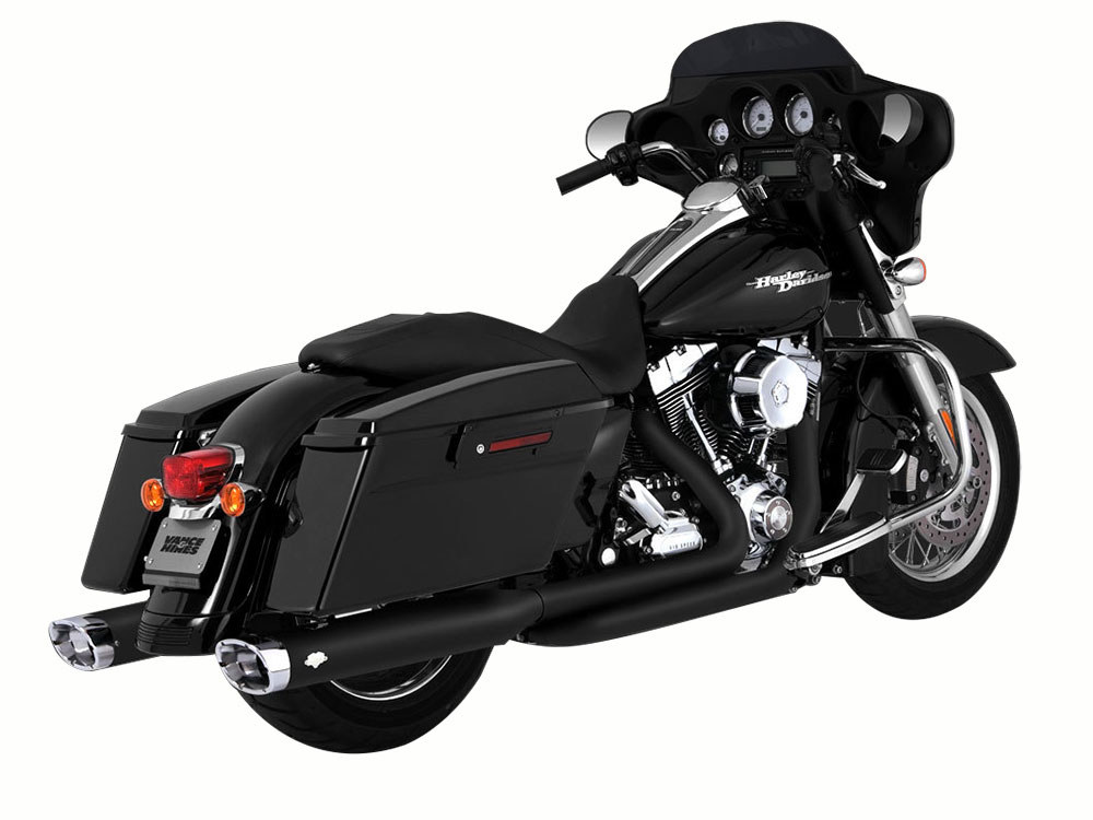 Dresser Duals, Right Side Tuck & Under Headers - Black. Fits Touring 2009-2016 Vance and Hines - Image 3