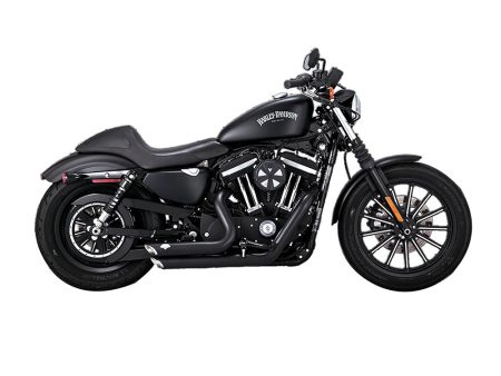 Shortshots Staggered Exhaust - Black. Fits Sportster 2004-2013 Vance and Hines