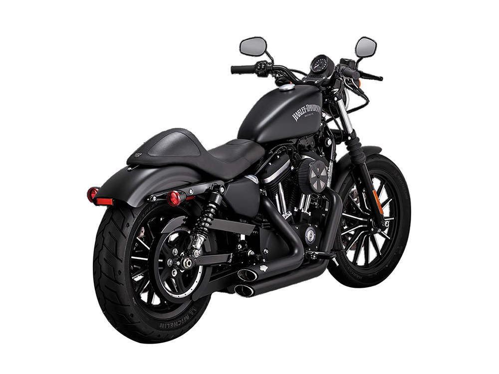 Shortshots Staggered Exhaust - Black. Fits Sportster 2004-2013 Vance and Hines - Image 2