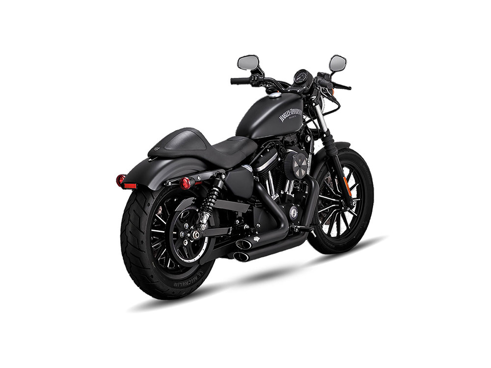 Shortshots Staggered Exhaust - Black. Fits Sportster 2014-2021 Vance and Hines - Image 2