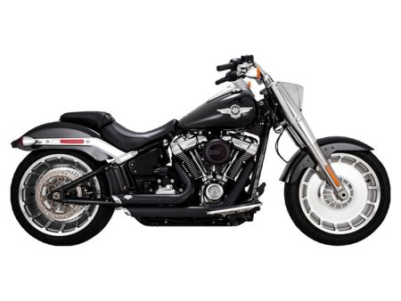 Shortshots Staggered Exhaust - Black. Fits Breakout & Fat Boy 2018up Vance and Hines