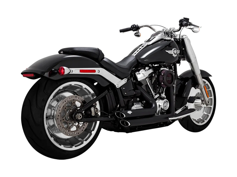 Shortshots Staggered Exhaust - Black. Fits Breakout & Fat Boy 2018up Vance and Hines - Image 2