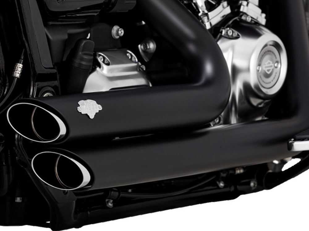 Shortshots Staggered Exhaust - Black. Fits Breakout & Fat Boy 2018up Vance and Hines - Image 3