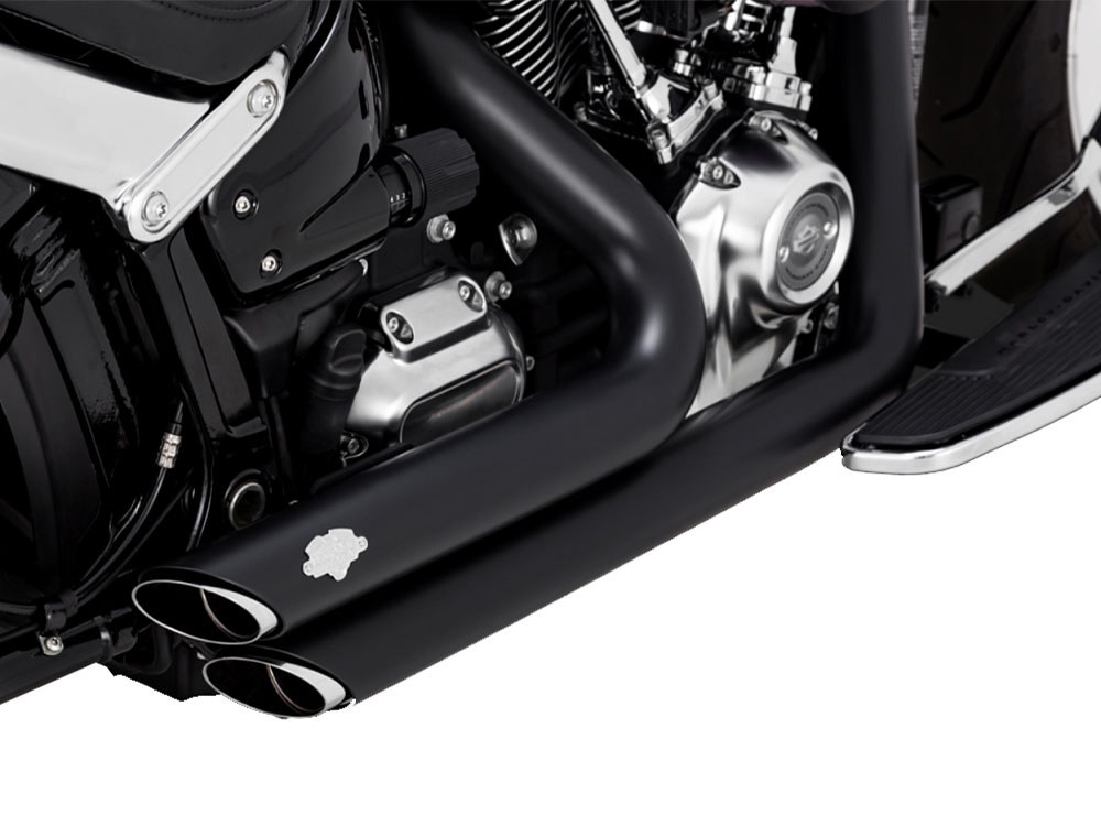 Shortshots Staggered Exhaust - Black. Fits Breakout & Fat Boy 2018up Vance and Hines - Image 4