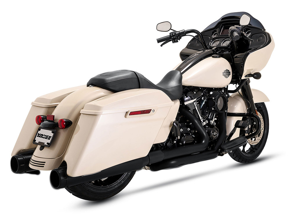 Dresser Duals Right Side Tuck & Under Headers - Black. Fits Touring 2017up Vance and Hines - Image 2