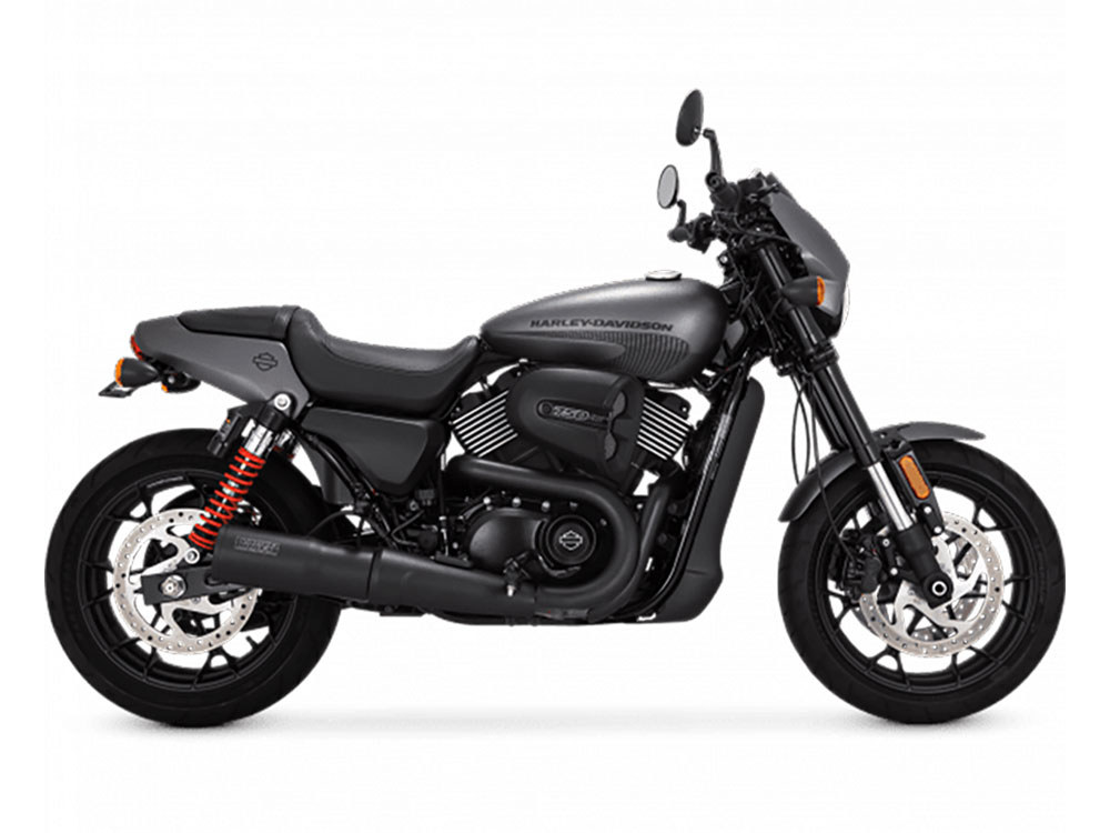 Hi Output Slip-On Muffler - Black with Black End Cap. Fits Street 2015-2020. Vance and Hines